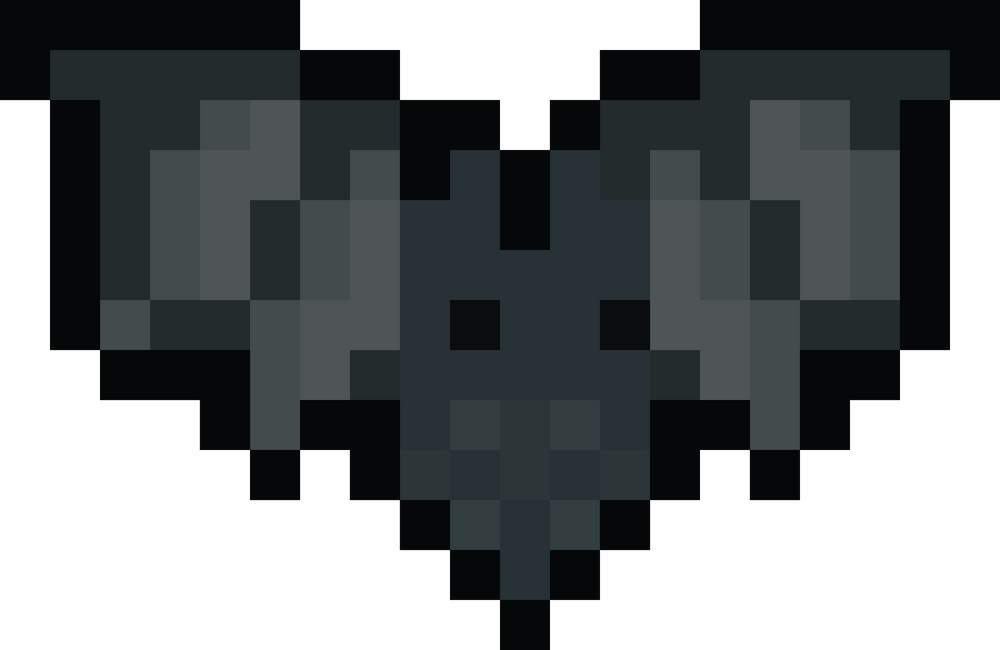 Pixel art flying bat character